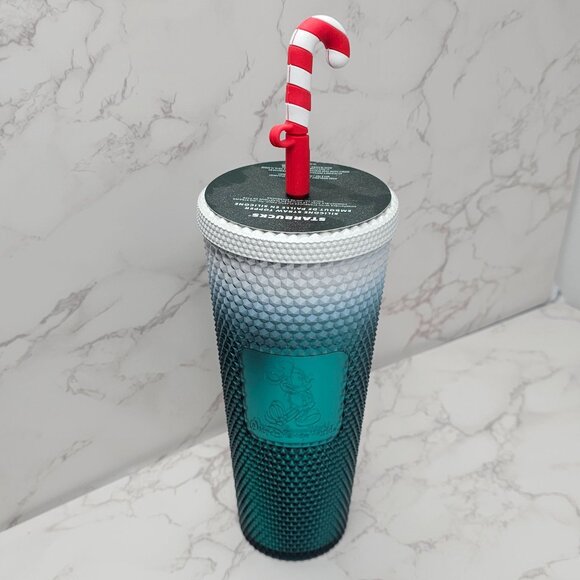 NEW! Walt Disney World Parks‎ Starbucks Mickey Christmas Holiday Tumbler w/Straw - Picture 1 of 5